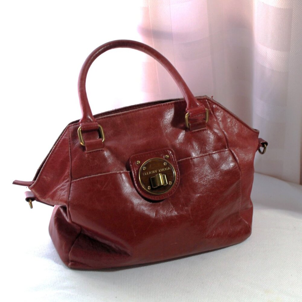 Elliott Lucca Red Leather Satchel